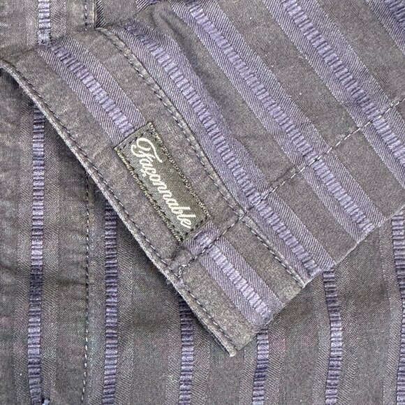 Faconnable Women's Sz M‎ Dress Striped Button-Up Shirt 3/4 Sleeves Blue - Picture 4 of 7